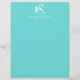 Minimalistisch Logo Swan op Robin Egg Blue