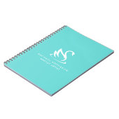 Minimalistisch Logo Swan op Robin Egg Blue Notitieboek (Linkerzijde)