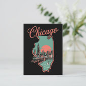Minimalistisch logo van Chicago Illinois stad Briefkaart (Staand voorkant)