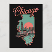 Minimalistisch logo van Chicago Illinois stad Briefkaart (Voorkant)