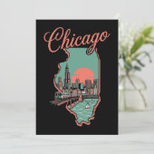 Minimalistisch logo van Chicago Illinois stad Kaart (Staand voorkant)