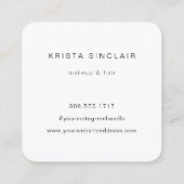 Minimalistisch Logo van de Feminine Floral Line Vierkante Visitekaartje (Achterkant)