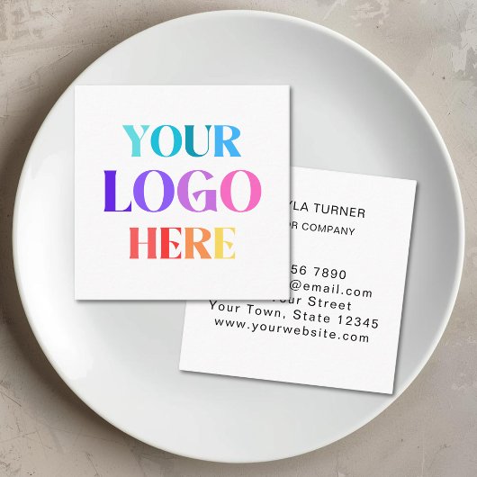 Minimalistisch logo vierkante visitekaartje