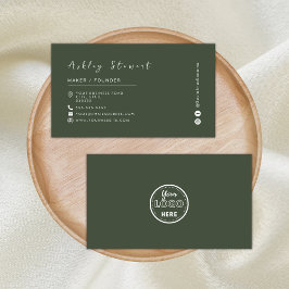 Minimalistisch Logo voor groene bosmerken Visitekaartje