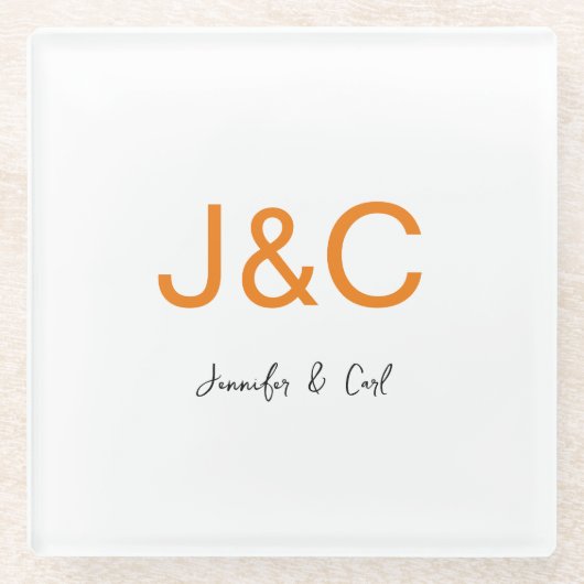 Minimalistisch logo voor professionele klassiekers glazen onderzetter (Voorkant)