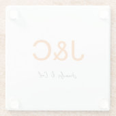 Minimalistisch logo voor professionele klassiekers glazen onderzetter (Achterkant)