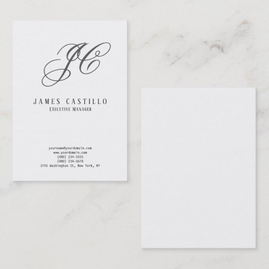 Minimalistisch logo voor professionele klassiekers visitekaartje (Voorkant / Achterkant)