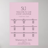 Minimalistisch Logo voor Violet Pink Wedding Poster (Voorkant)