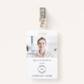 Minimalistisch Logo White voor foto-ID-naam werkne Badge (Voorkant met clip)