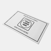Minimalistisch logo zwart-wit frame deurmat (Schuin)