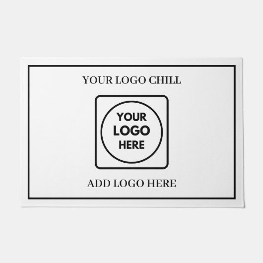 Minimalistisch logo zwart-wit frame deurmat (Voorkant)