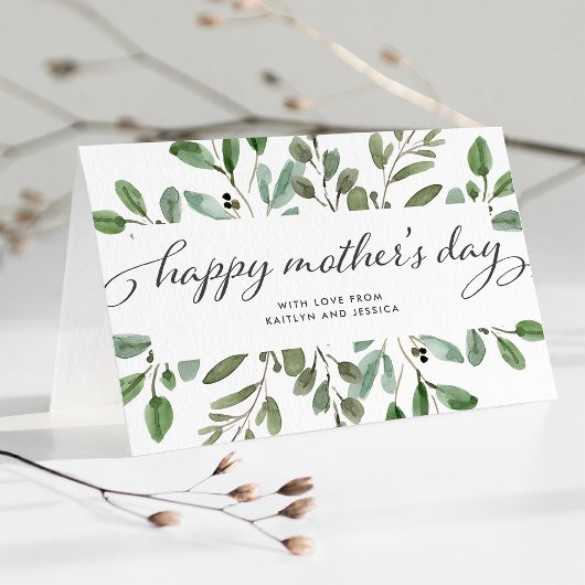 Minimalistisch Loofwerk | Gelukkige Moederdag Kaart