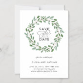 Minimalistisch Loofwerk | Trouw 'Save the Date' Magnetische Uitnodiging (Voorkant)