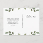 Minimalistisch Loofwerk | Trouwdatum Aanpassen Aankondigingskaart (Achterkant)