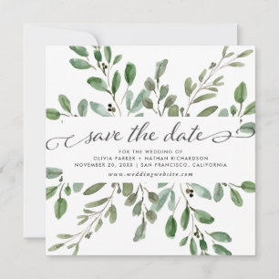 Minimalistisch Loofwerk Trouwen Save The Date