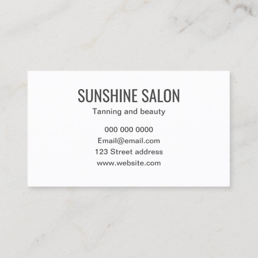 minimalistisch looiend en schoonheidssalon visitekaartje (Achterkant)