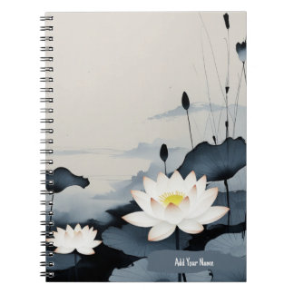 Minimalistisch Lotus Bloem Notitieboek Journaal