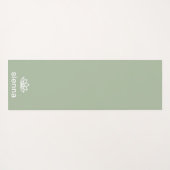 Minimalistisch Lotus Flower Sage Green Yogamat (Achterkant (horizontaal))