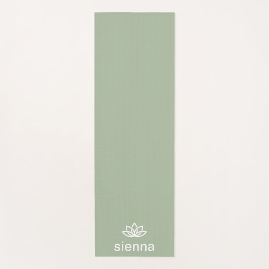Minimalistisch Lotus Flower Sage Green Yogamat (Voorkant)