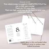 Minimalistisch Love Story Menu QR Tafel No Trifold