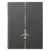 Minimalistisch Luchtvaart Goud Vliegtuig Notitieboek (Voorkant)