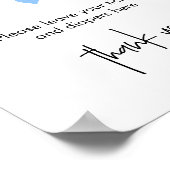 Minimalistisch luier Raffle Teken Jongen Baby show Poster (Hoek)