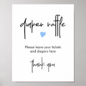 Minimalistisch luier Raffle Teken Jongen Baby show Poster (Voorkant)