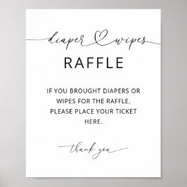 Minimalistisch Luiers en Wipes Loterij Bord Poster