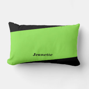 Minimalistisch Lumbar Pillow Neon Green, zwart, na Kussen