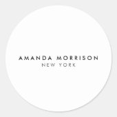 Minimalistisch Luxalist Boutique White Ronde Sticker (Voorkant)