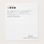 Minimalistisch luxe boetiek ivoor Visitekaartje (Buitenkant ongevouwen)