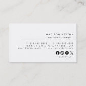 Minimalistisch luxe boetiek ivoor Visitekaartje (Achterkant)