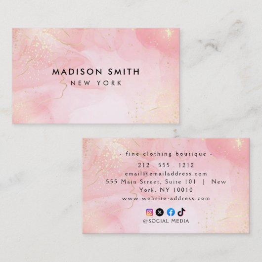 Minimalistisch luxe boetiek ivoor Visitekaartje (Voorkant / Achterkant)