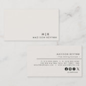 Minimalistisch luxe boetiek ivoor Visitekaartje (Voorkant / Achterkant)