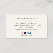 Minimalistisch luxe boetiek ivoor Visitekaartje (Achterkant)