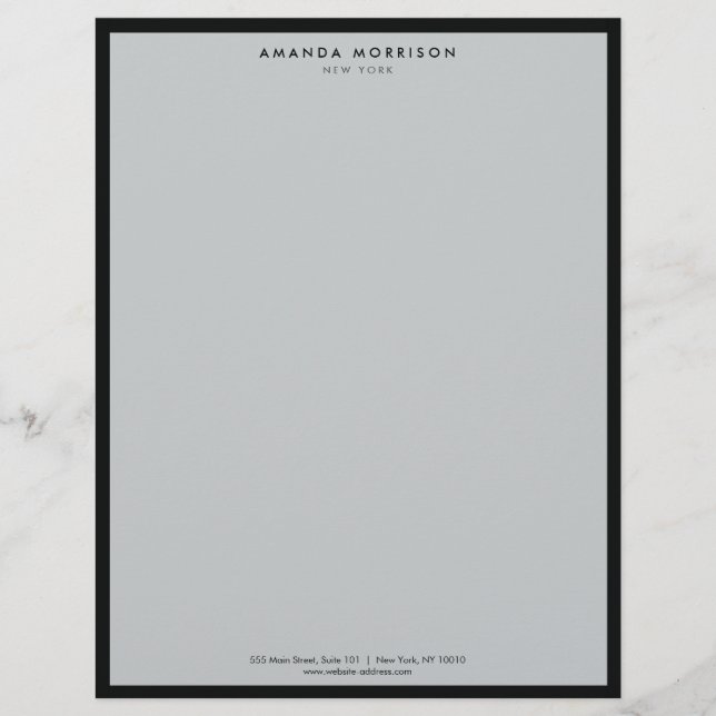 Minimalistisch Luxe Boutique Black/Grey Briefhoofd (Voorkant)