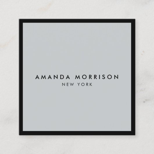 Minimalistisch Luxe Boutique Black/Grey Vierkante Visitekaartje (Voorkant)