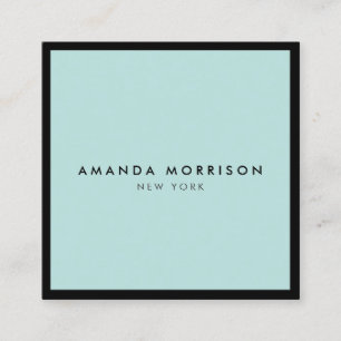 Minimalistisch Luxe Boutique Black/Mint Vierkante Visitekaartje