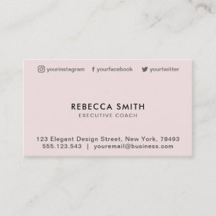 Minimalistisch Luxe Boutique Black/Pastel Roze Visitekaartje