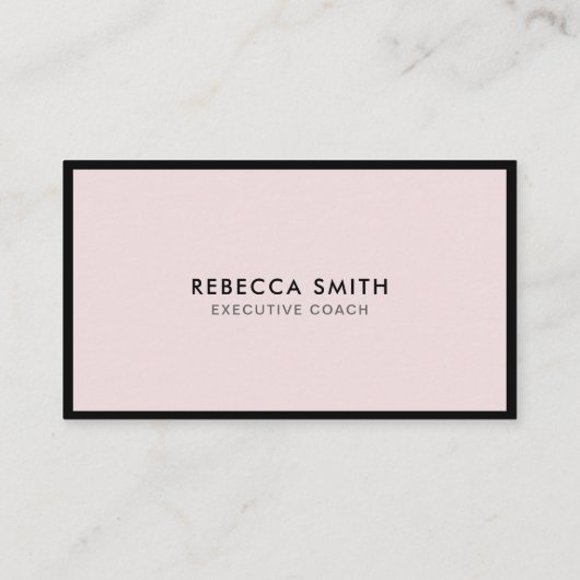 Minimalistisch Luxe Boutique Black/Pastel Roze Visitekaartje (Achterkant)