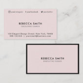 Minimalistisch Luxe Boutique Black/Pastel Roze Visitekaartje (Voorkant / Achterkant)