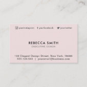 Minimalistisch Luxe Boutique Black/Pastel Roze Visitekaartje (Voorkant)
