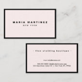 Minimalistisch Luxe Boutique Black/Pastel Roze Visitekaartje (Voorkant / Achterkant)