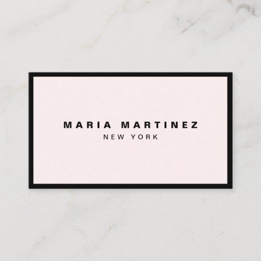 Minimalistisch Luxe Boutique Black/Pastel Roze Visitekaartje (Voorkant)