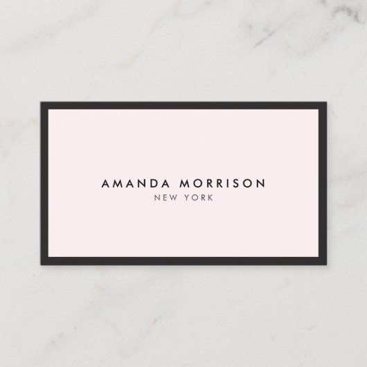 Minimalistisch Luxe Boutique Black/Pastel Roze Visitekaartje (Voorkant)