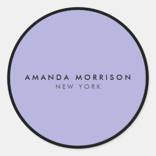 Minimalistisch Luxe Boutique Black/Periwinkle Ronde Sticker
