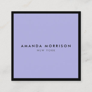Minimalistisch Luxe Boutique Black/Periwinkle Vierkante Visitekaartje