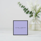 Minimalistisch Luxe Boutique Black/Periwinkle Vierkante Visitekaartje (Staand voorkant)