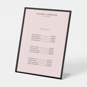 Minimalistisch Luxe Boutique Black/Roze Reclamebord Met Voetstuk