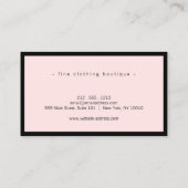 Minimalistisch Luxe Boutique Black/Roze Visitekaartje (Achterkant)